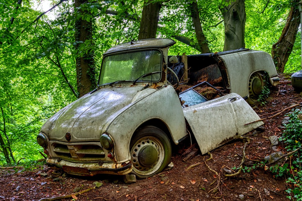 HDR Auto Skulpturen Park museum Neandertal oldtimer urbex decay abandoned derelict abandonne Michael Fröhlich froehlich Duitsland deutschland kunst art
